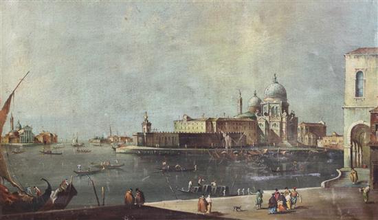 After Canaletto View of Venice, 27.5 x 46.5in.
